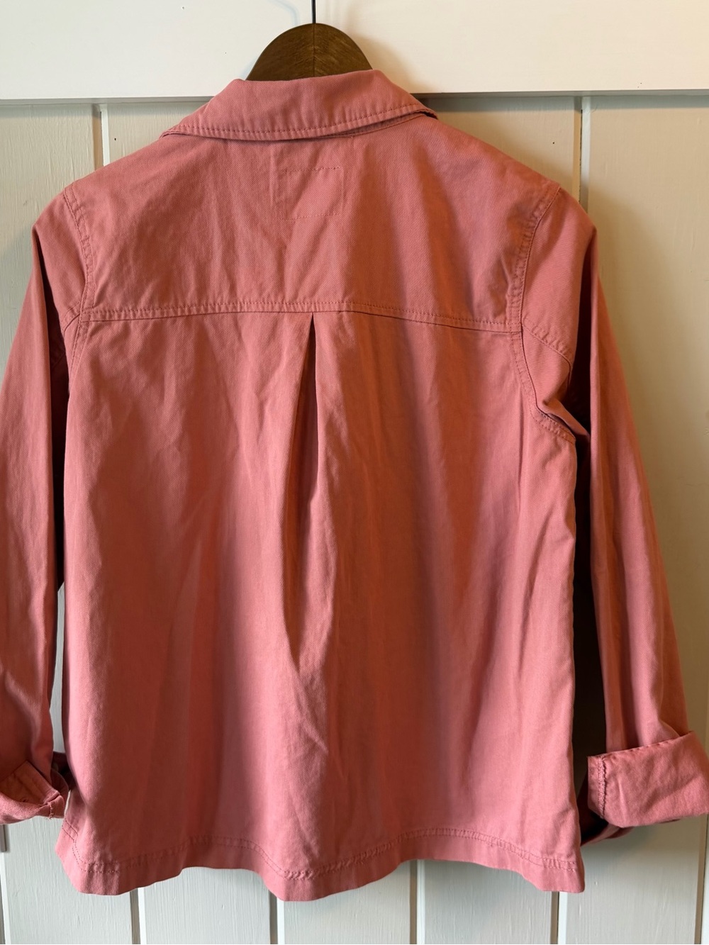 Women’s Old Navy Dusty Rose Utility Jean Shirt Jacket/Shacket, Size Medium - Picture 6 of 8